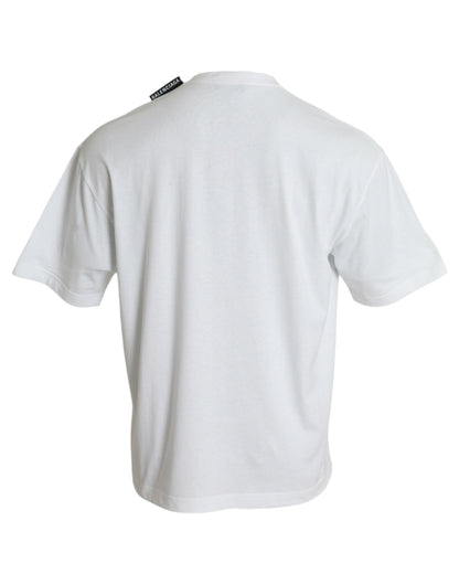 Balenciaga Off White Cotton Jersey Round Neck T-shirt - Le schmidt