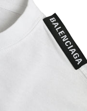 Balenciaga Off White Cotton Jersey Round Neck T-shirt - Le schmidt