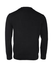 Versace Black Medusa Embroidery Crew Neck Pullover Sweater - Le schmidt