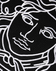 Versace Black Medusa Embroidery Crew Neck Pullover Sweater - Le schmidt
