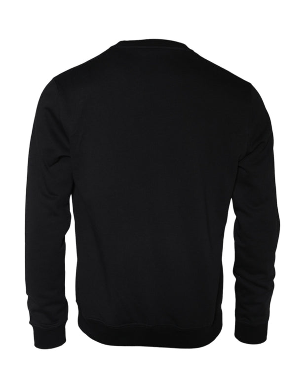 Versace Black Medusa Fleece Cotton Crew Neck Sweatshirt Sweater - Le schmidt