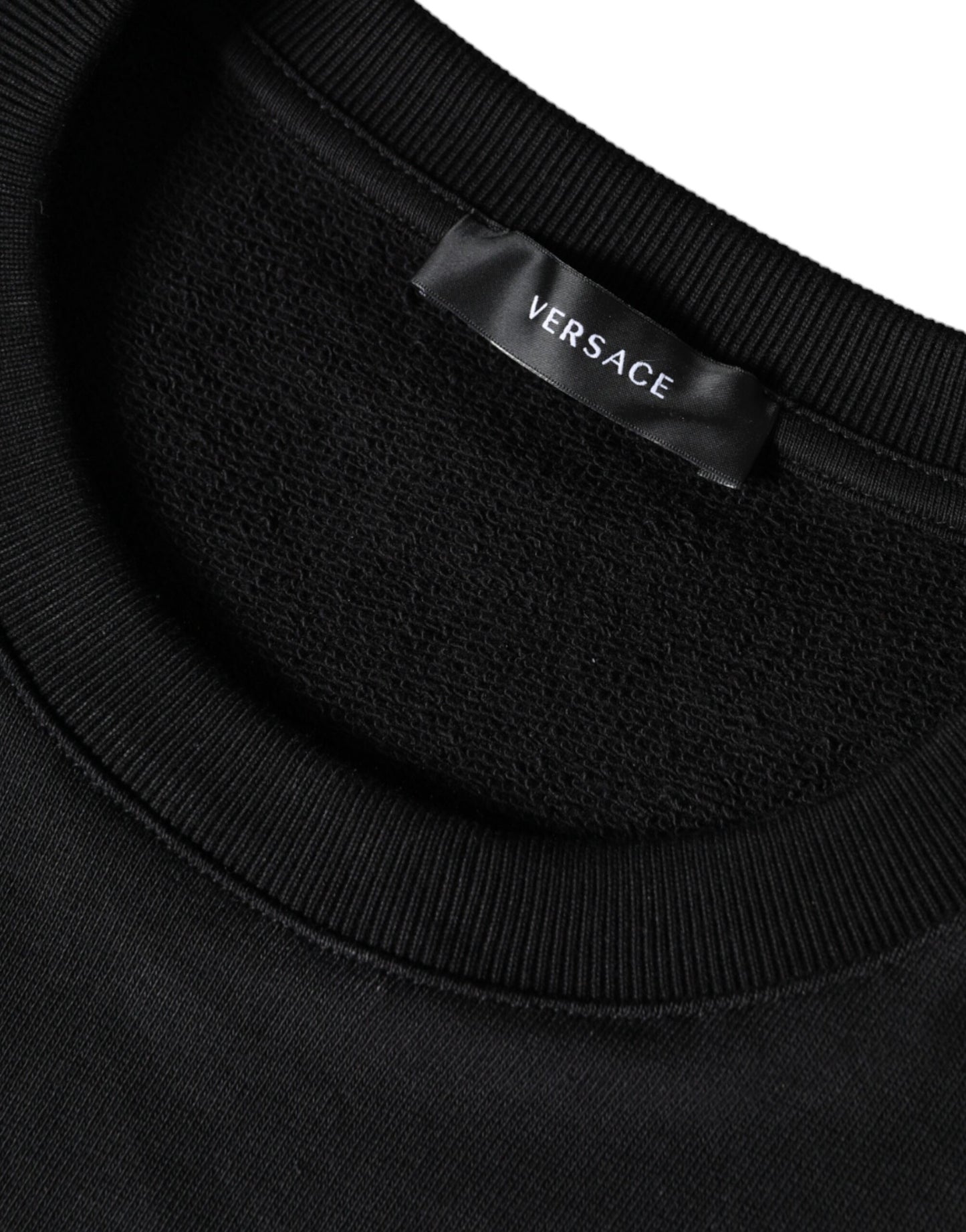 Versace Black Medusa Fleece Cotton Crew Neck Sweatshirt Sweater - Le schmidt