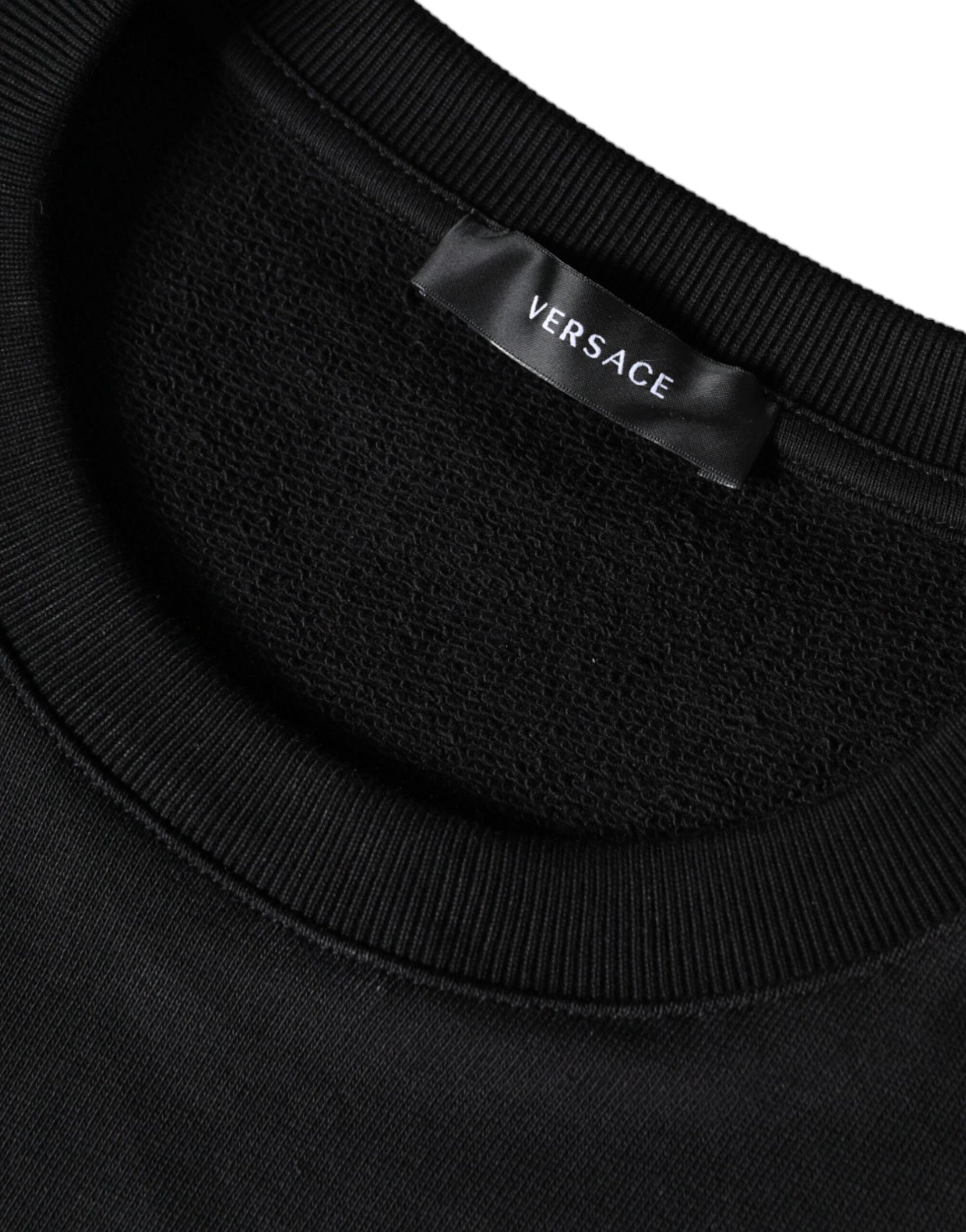 Versace Black Medusa Fleece Cotton Crew Neck Sweatshirt Sweater - Le schmidt