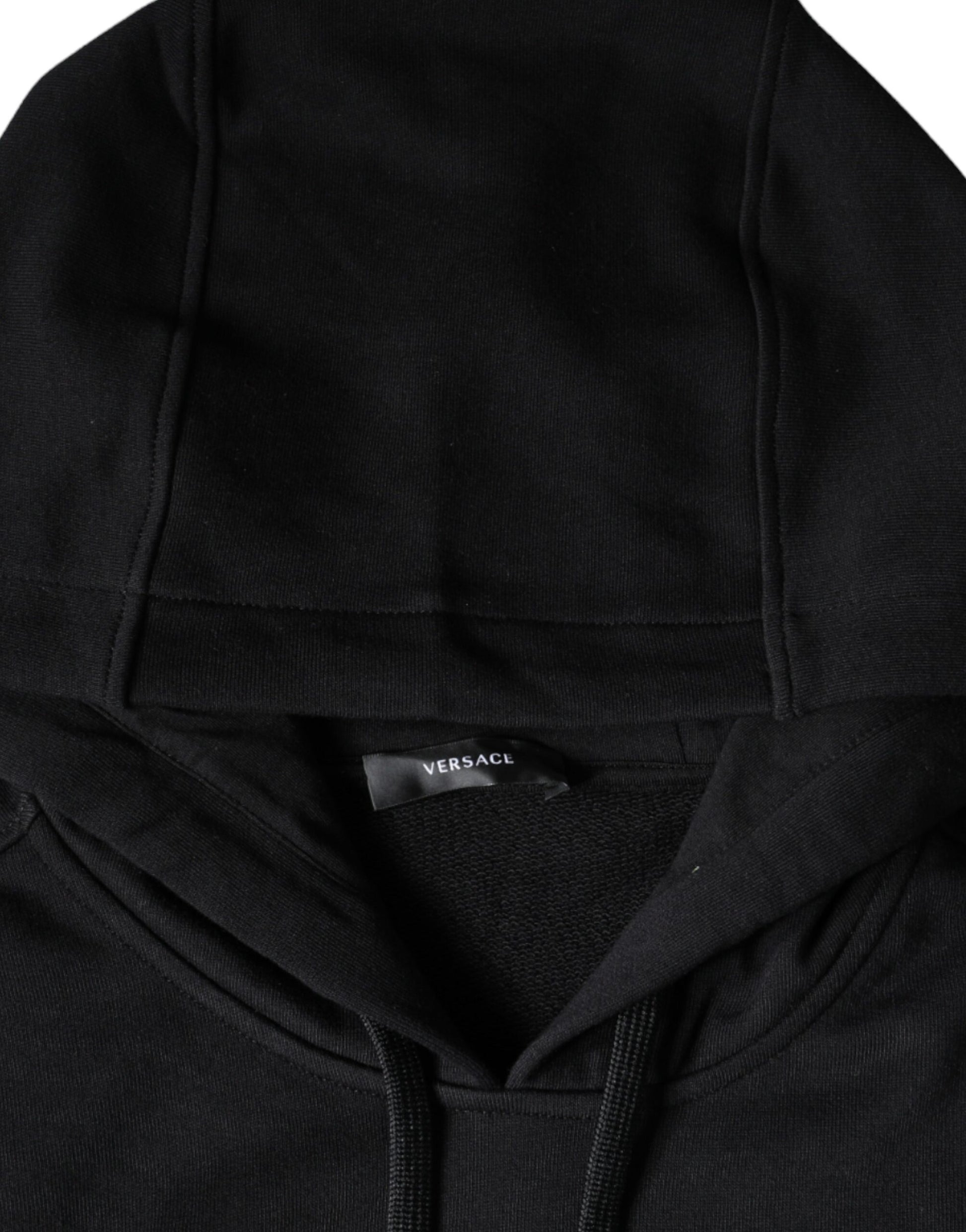 Versace Black Medusa Print Cotton HoodiePullover Sweatshirt Sweater - Le schmidt