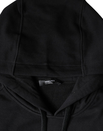 Versace Black Medusa Print Cotton HoodiePullover Sweatshirt Sweater - Le schmidt