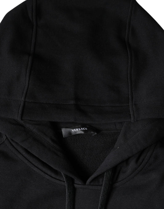 Versace Black Medusa Print Cotton HoodiePullover Sweatshirt Sweater - Le schmidt