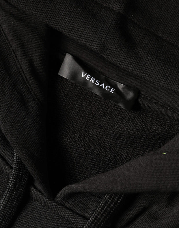 Versace Black Medusa Print Cotton HoodiePullover Sweatshirt Sweater - Le schmidt