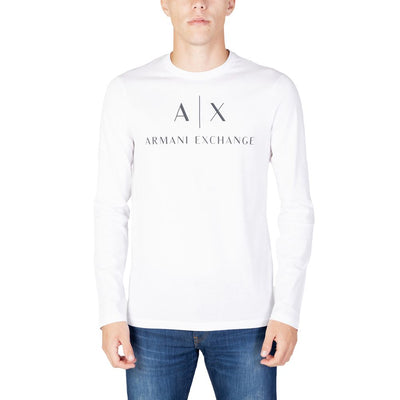 Armani Exchange White Cotton Long Sleeve T-Shirt