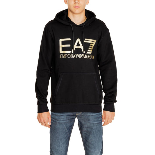 EA7 Emporio Armani Black Cotton Hoodie