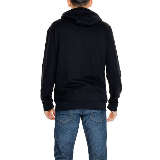 EA7 Emporio Armani Black Cotton Hoodie