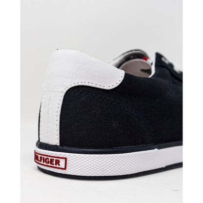 Tommy Hilfiger Blue Cotton Low Top Sneakers