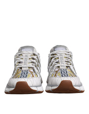 Versace White Trigreca Barocco Print Low Top Sneakers Shoes - Le schmidt