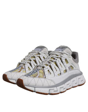 Versace White Trigreca Barocco Print Low Top Sneakers Shoes - Le schmidt