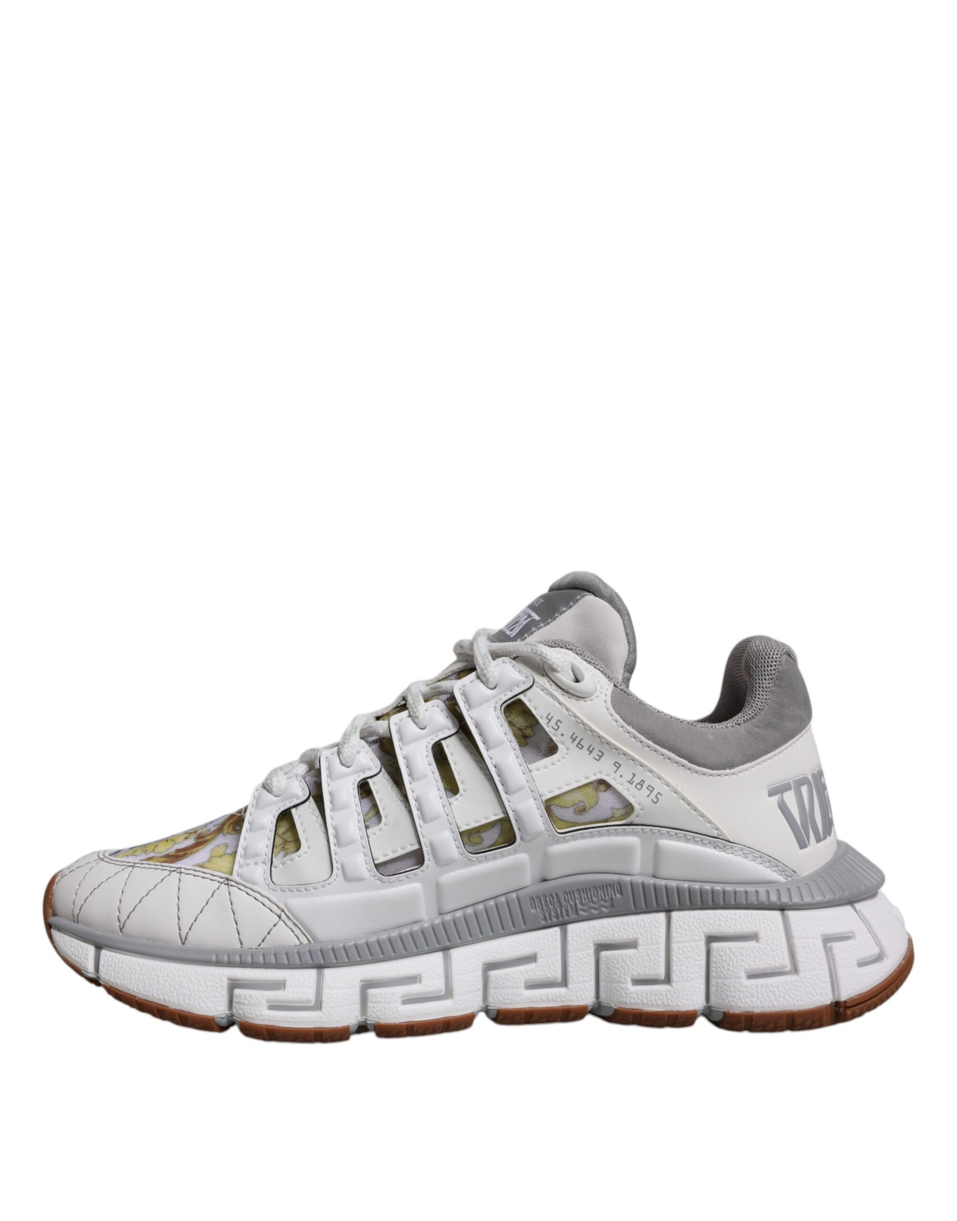 Versace White Trigreca Barocco Print Low Top Sneakers Shoes - Le schmidt