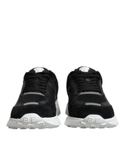 Versace Black Canvas Quad Fabric Medusa Low Top Sneaker Shoes - Le schmidt