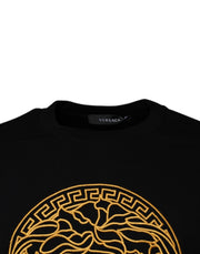 Versace Black Medusa Embroidery Crew Neck Pullover Sweater - Le schmidt