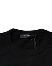 Versace Black Medusa Embroidery Crew Neck Pullover Sweater - Le schmidt
