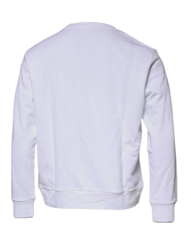 Versace White Medusa Embroidery Crew Neck Pullover Sweater - Le schmidt