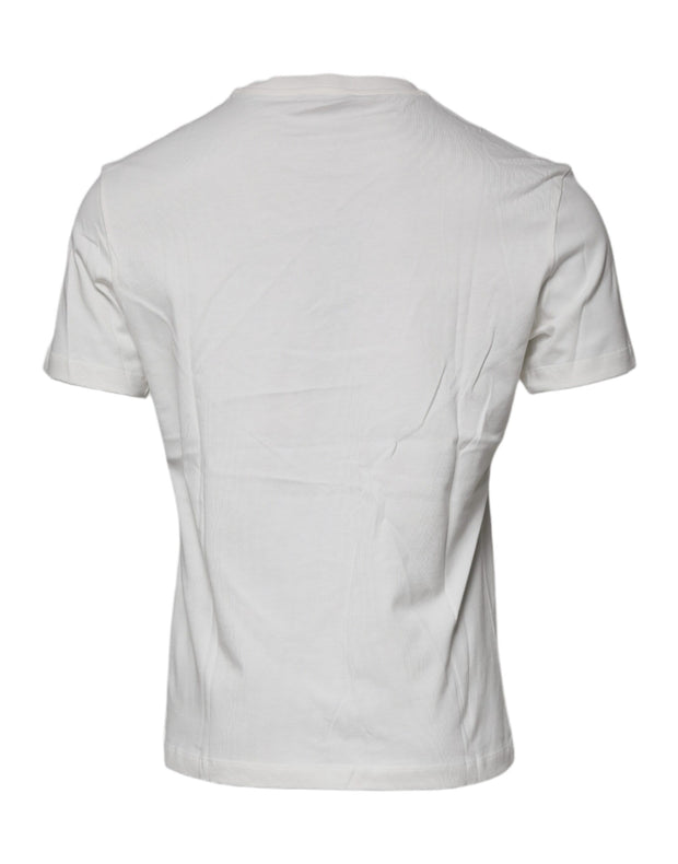 Versace White Medusa Print Cotton Crew Neck T-shirt - Le schmidt