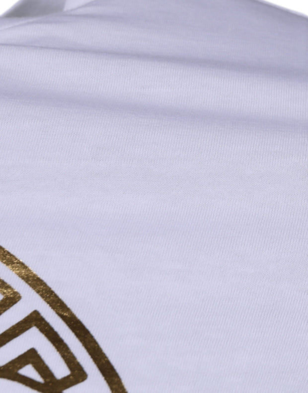 Versace White Medusa Print Cotton Crew Neck T-shirt - Le schmidt