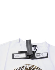 Versace White Medusa Print Cotton Crew Neck T-shirt - Le schmidt