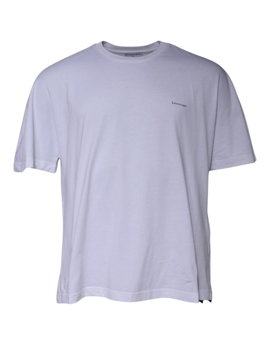 Balenciaga White Logo Cotton Crew Neck Short Sleeves T-shirt - Le schmidt