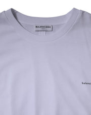 Balenciaga White Logo Cotton Crew Neck Short Sleeves T-shirt - Le schmidt