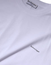 Balenciaga White Logo Cotton Crew Neck Short Sleeves T-shirt - Le schmidt