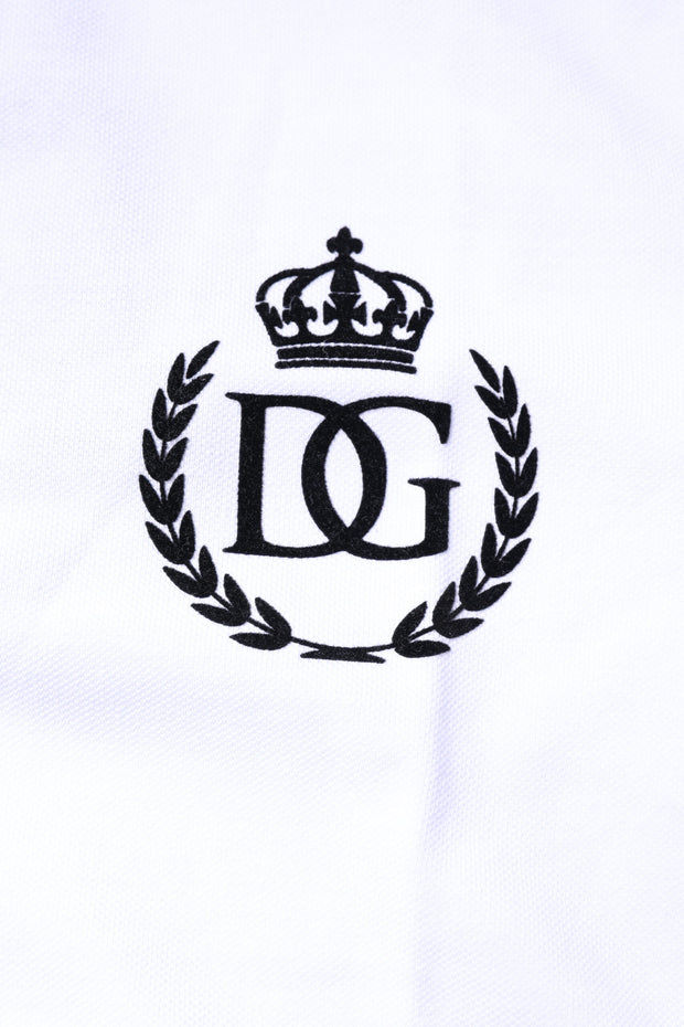 Dolce & Gabbana White Cotton Crown Collared Men Polo T-shirt