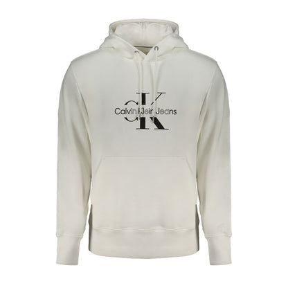 Calvin Klein Hvid Bomuld Hættetrøje Herre Med Lomme