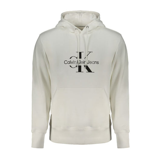 Calvin Klein Hvid Bomuld Hættetrøje Herre Med Lomme