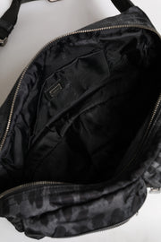 Dolce & Gabbana Black Gray Leopard DG Logo Belt Waist Fanny Pack Bag