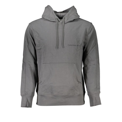 Calvin Klein Elegant Grå Hættetrøje Med Central Lomme