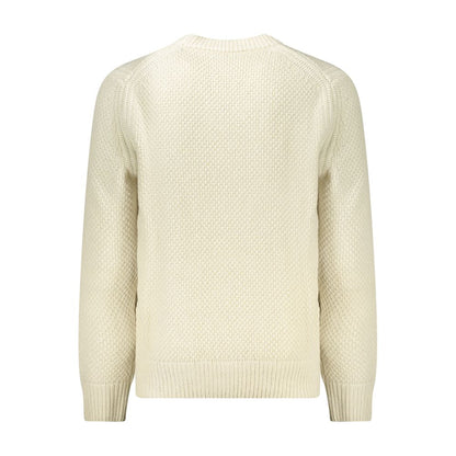 Hugo Boss Beige Uld Herre Trøje V Hals Med Logo Klassisk