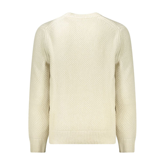 Hugo Boss Beige Uld Herre Trøje V Hals Med Logo Klassisk