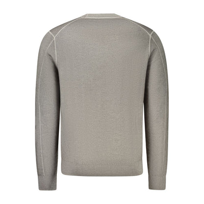 Hugo Boss Grå Uld Strikket Trøje Til Herre Med Logo