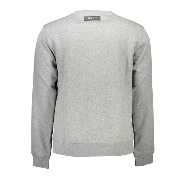 Plein Sport Gray Cotton Mens Sweater