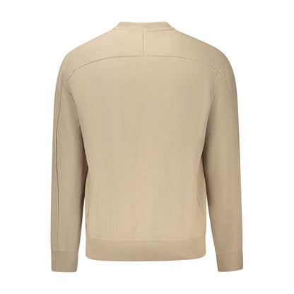 Hugo Boss Beige Bomuld Herre Trøje Med Logo Og Komfort