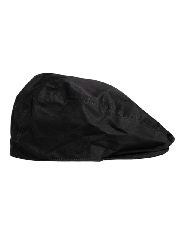 Dolce & Gabbana Black Cotton Newsboy Capello Cabbie Hat