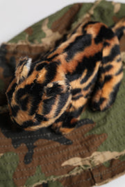 Dolce & Gabbana Multicolor Leopard Embellish Wide Brim Bucket Hat