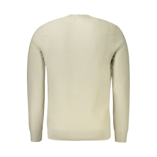 Hugo Boss Beige Bomuld Herre Trøje Med Cashmere Komfort