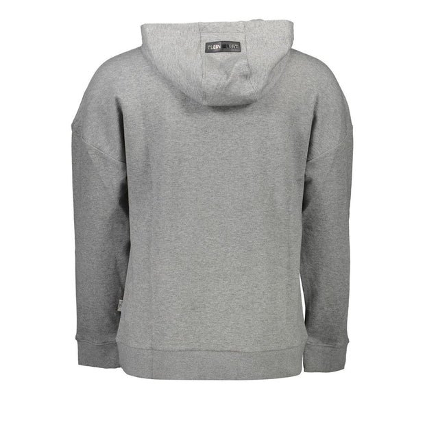 Plein Sport Gray Cotton Men Sweater
