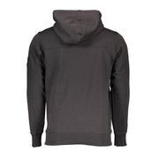 Calvin Klein Black Cotton Men Sweater with Central Pocket and Hood