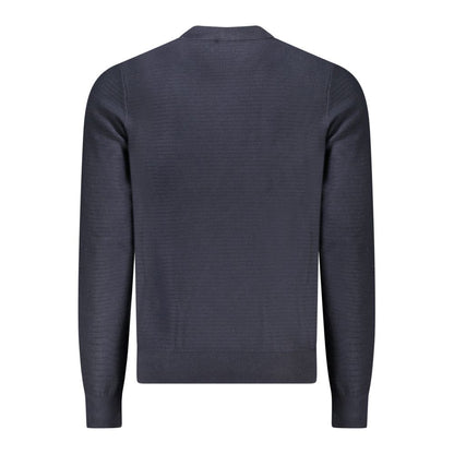 Hugo Boss Blå Bomuld Langærmet Herre Trøje Med Logo