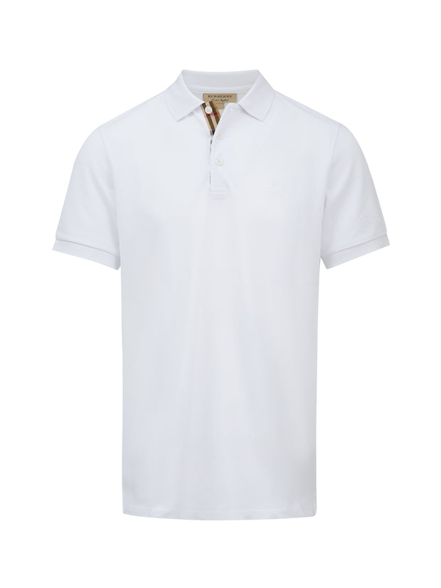 Burberry White Cotton Collared Polo Shirt