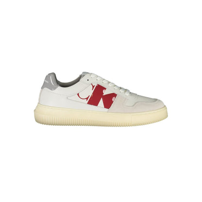 Calvin Klein Hvide Lace Up Sneakers Med Genbrugt Polyester