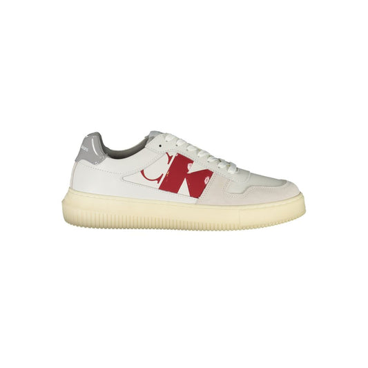 Calvin Klein Hvide Lace Up Sneakers Med Genbrugt Polyester