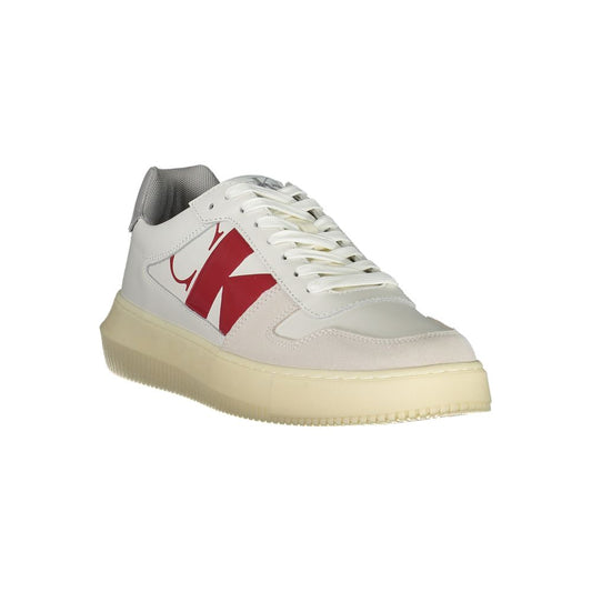 Calvin Klein Hvide Lace Up Sneakers Med Genbrugt Polyester