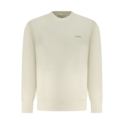 Calvin Klein Beige Bomuld Herre Trøje Med Logo Komfort