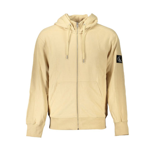 Calvin Klein Beige Økologisk Bomuld Hættetrøje Til Mænd